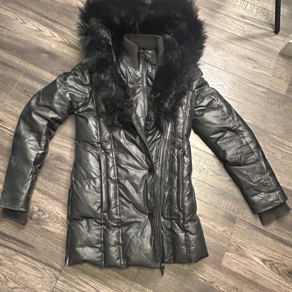 rudsak atelier noir xs black down winter parka jacket - Picture 7 of 11